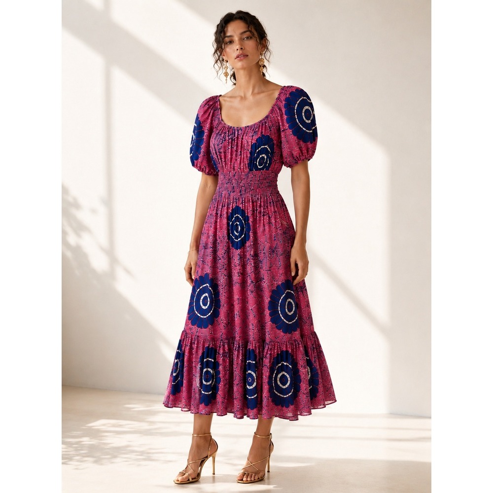Ulla Johnson Isla Midi Puff Sleeve Dress